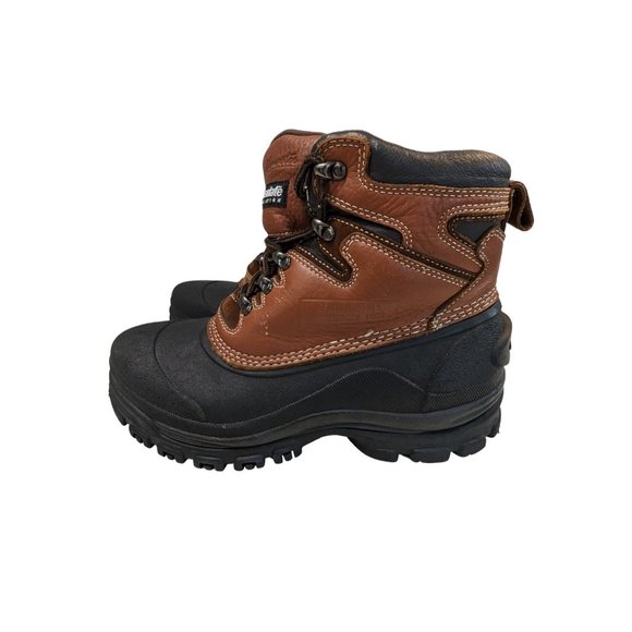 Men\'s Fieldmaster Thinsulate Brown Leather & Rubber Hiking Hunting Boots Size 9M